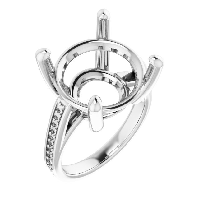 Accented Cathedral Engagement Ring