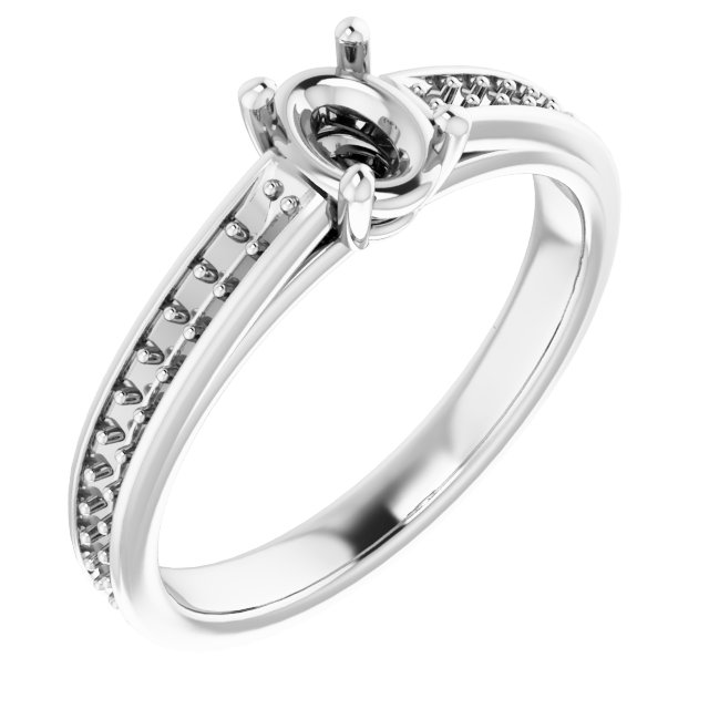 Accented Cathedral Engagement Ring