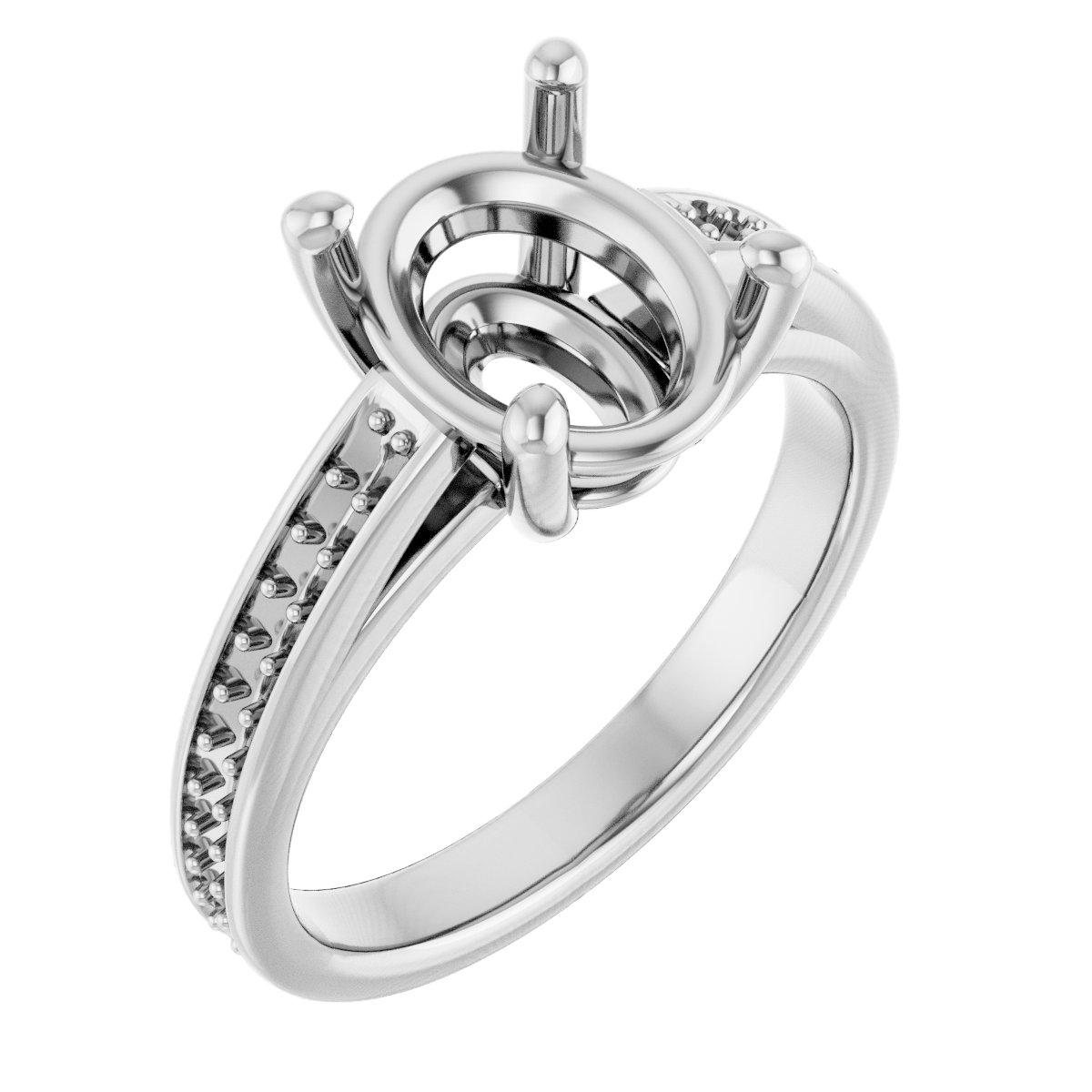 Accented Cathedral Engagement Ring