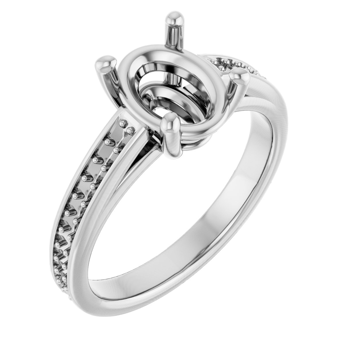 Accented Cathedral Engagement Ring