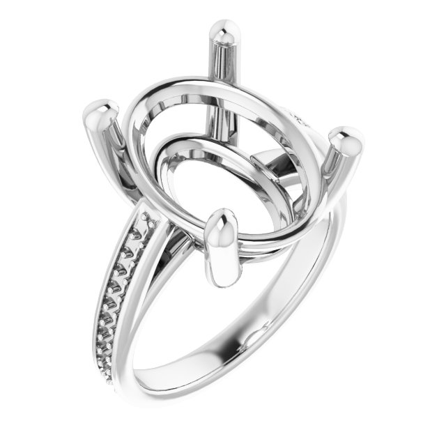 Accented Cathedral Engagement Ring