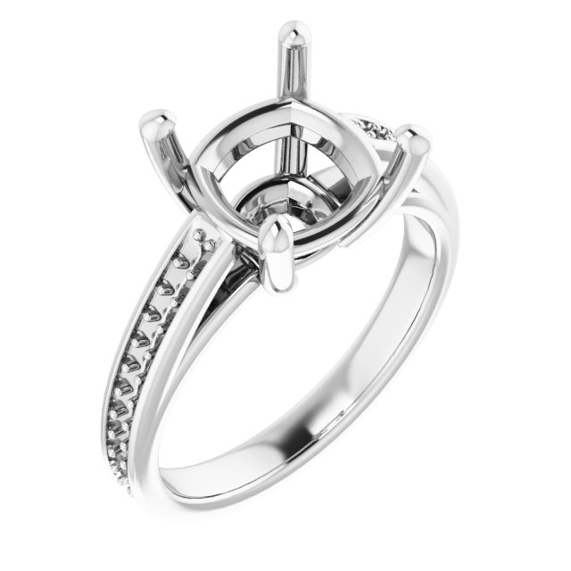 Accented Cathedral Engagement Ring