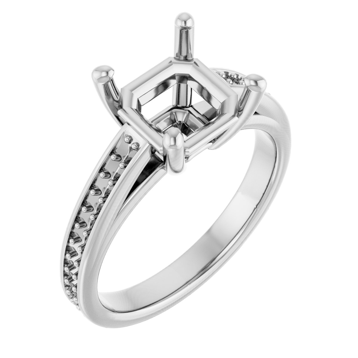 Accented Cathedral Engagement Ring