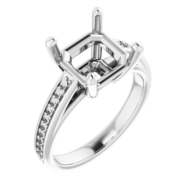 Accented Cathedral Engagement Ring