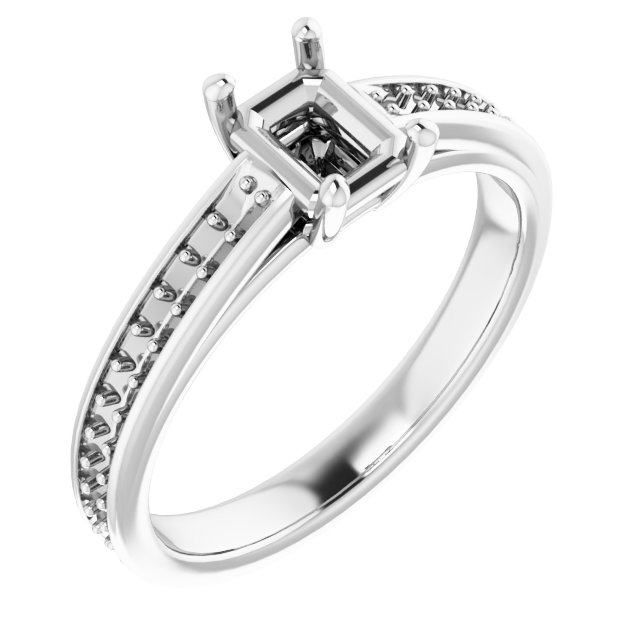 Accented Cathedral Engagement Ring