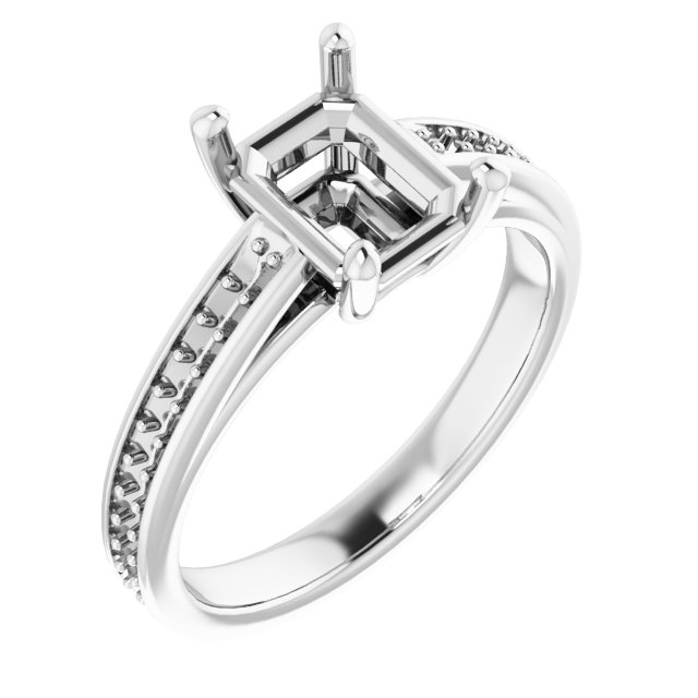 Accented Cathedral Engagement Ring