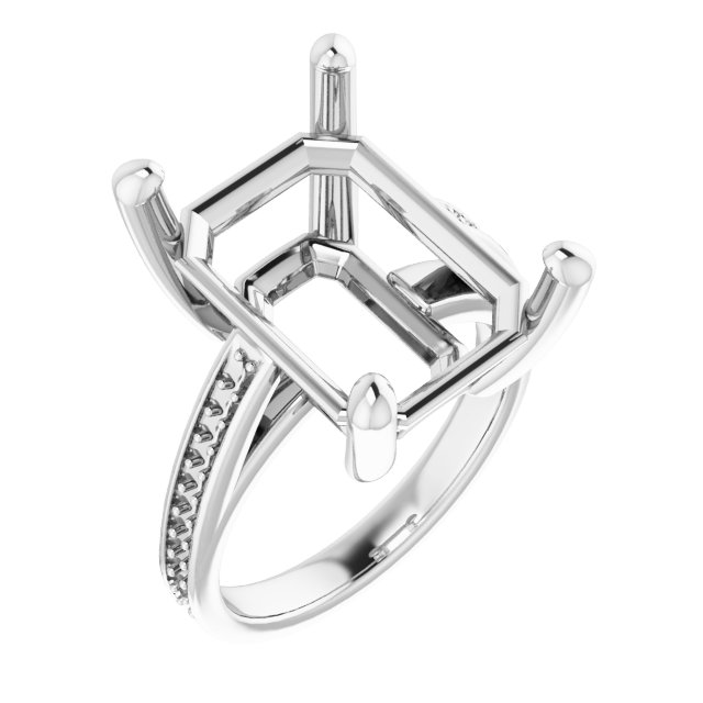 Accented Cathedral Engagement Ring