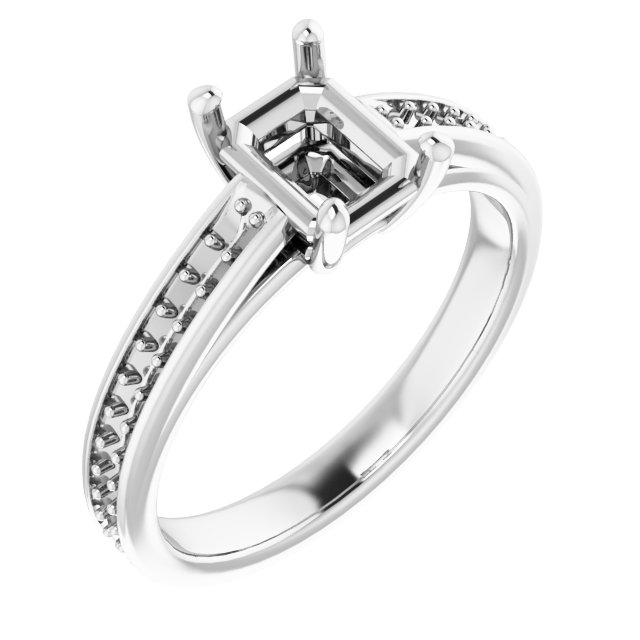 Accented Cathedral Engagement Ring