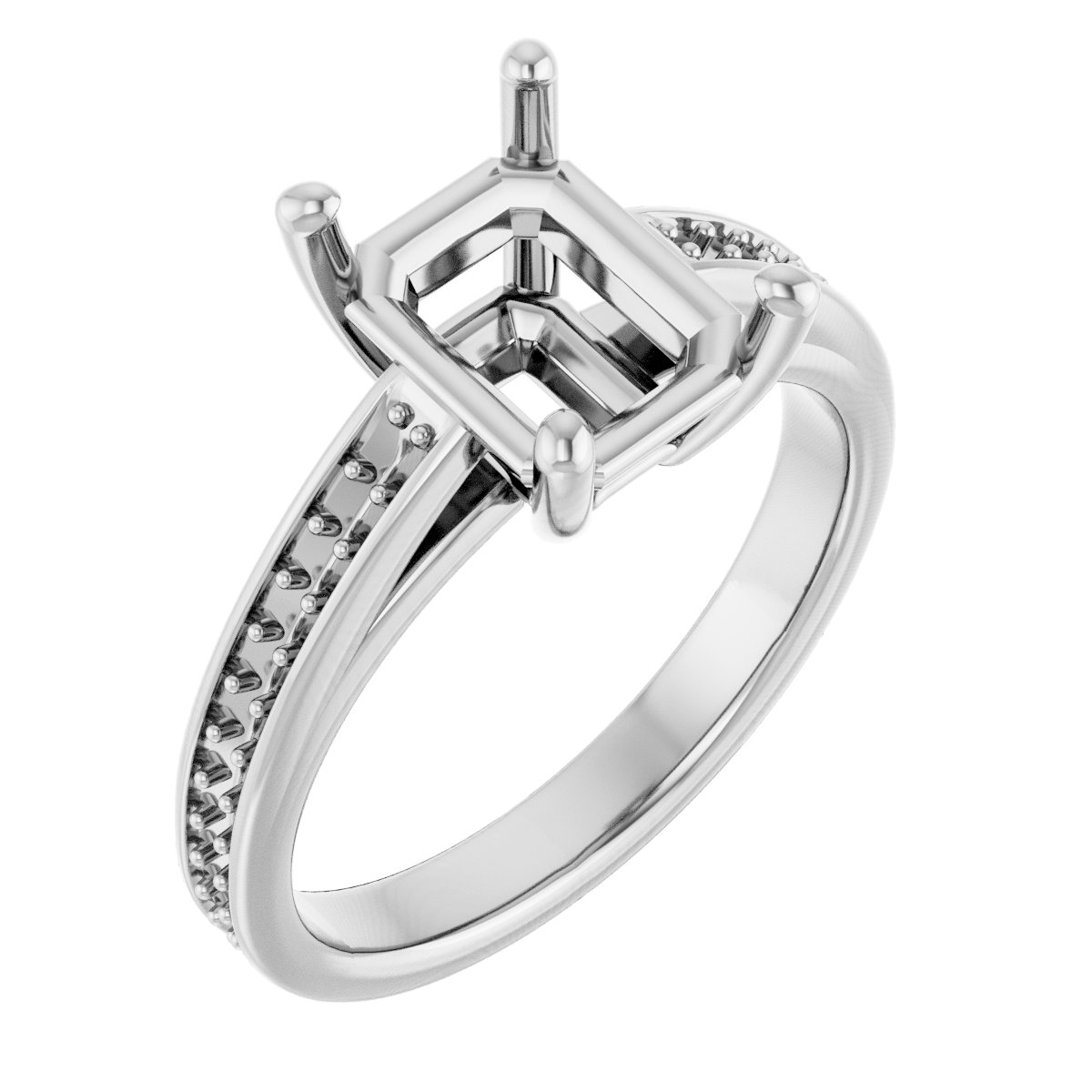Accented Cathedral Engagement Ring