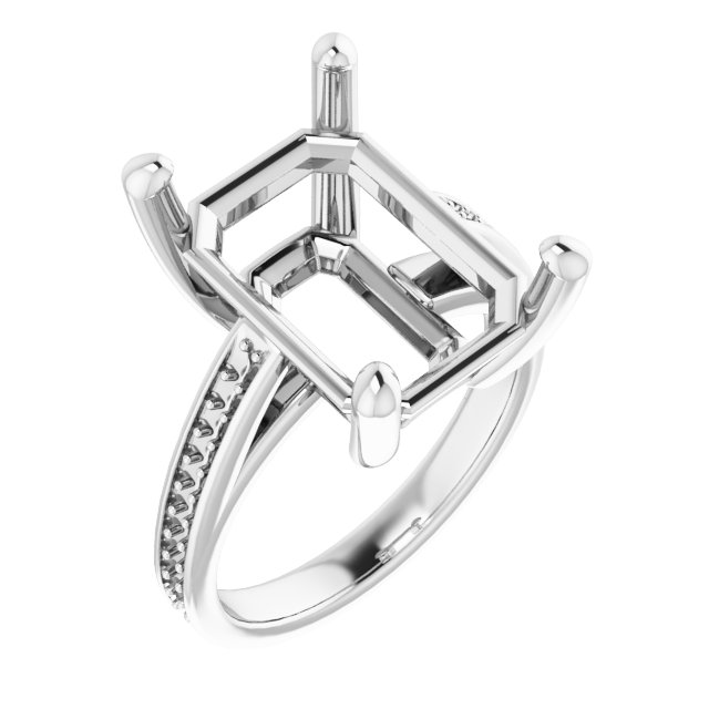 Accented Cathedral Engagement Ring