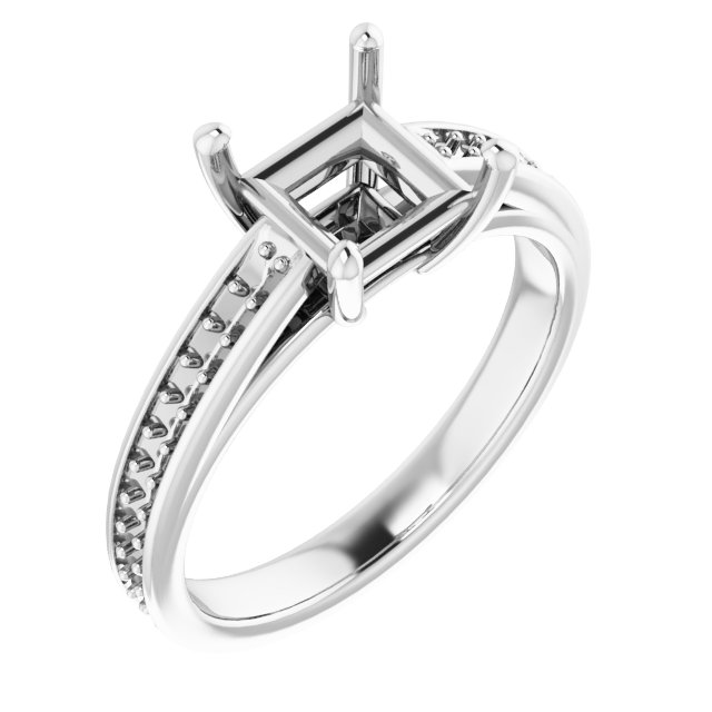 Accented Cathedral Engagement Ring