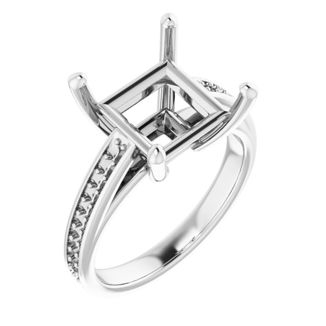 Accented Cathedral Engagement Ring