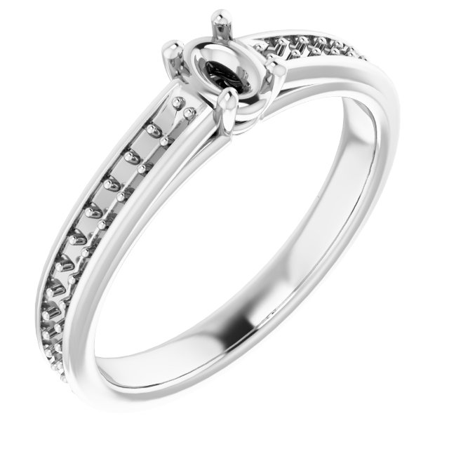 Accented Cathedral Engagement Ring