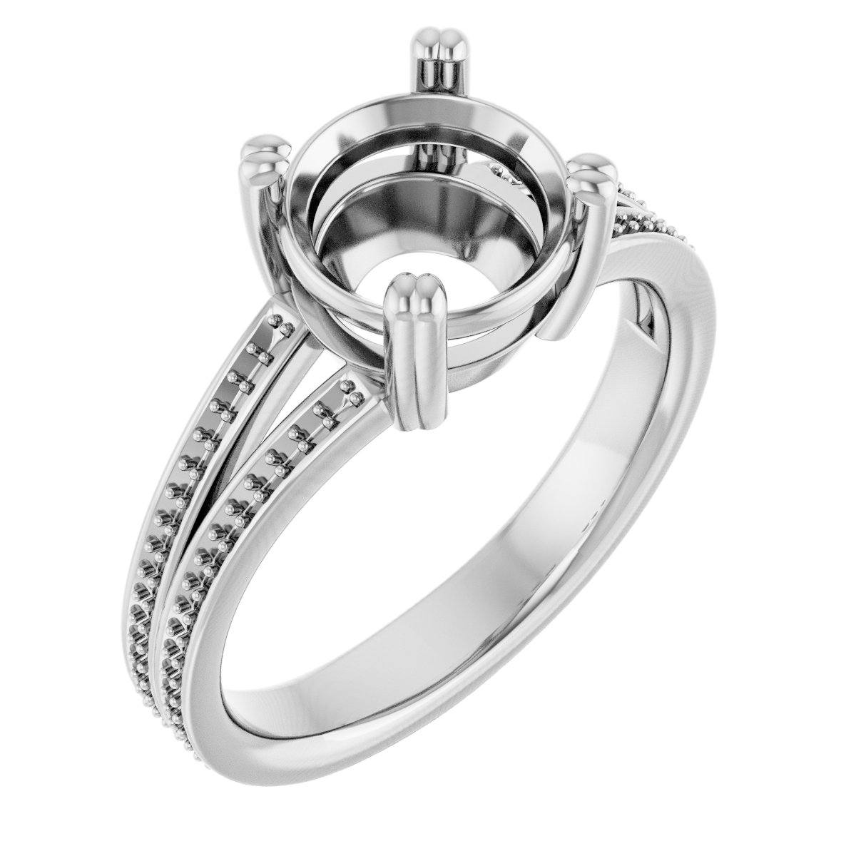 Accented Split Shank Engagement Ring