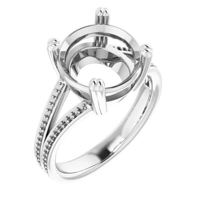 Accented Split Shank Engagement Ring