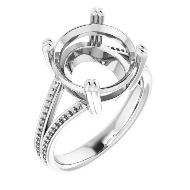 Accented Split Shank Engagement Ring