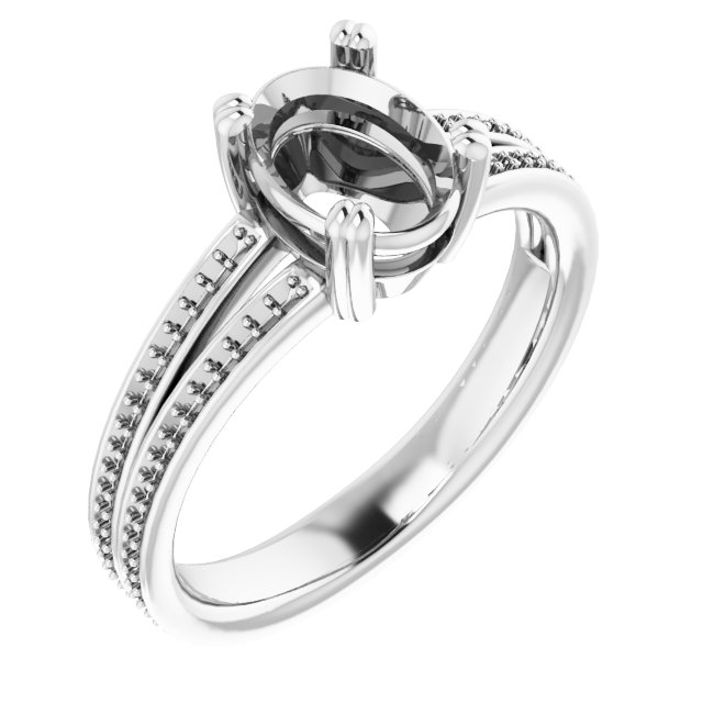 Accented Split Shank Engagement Ring