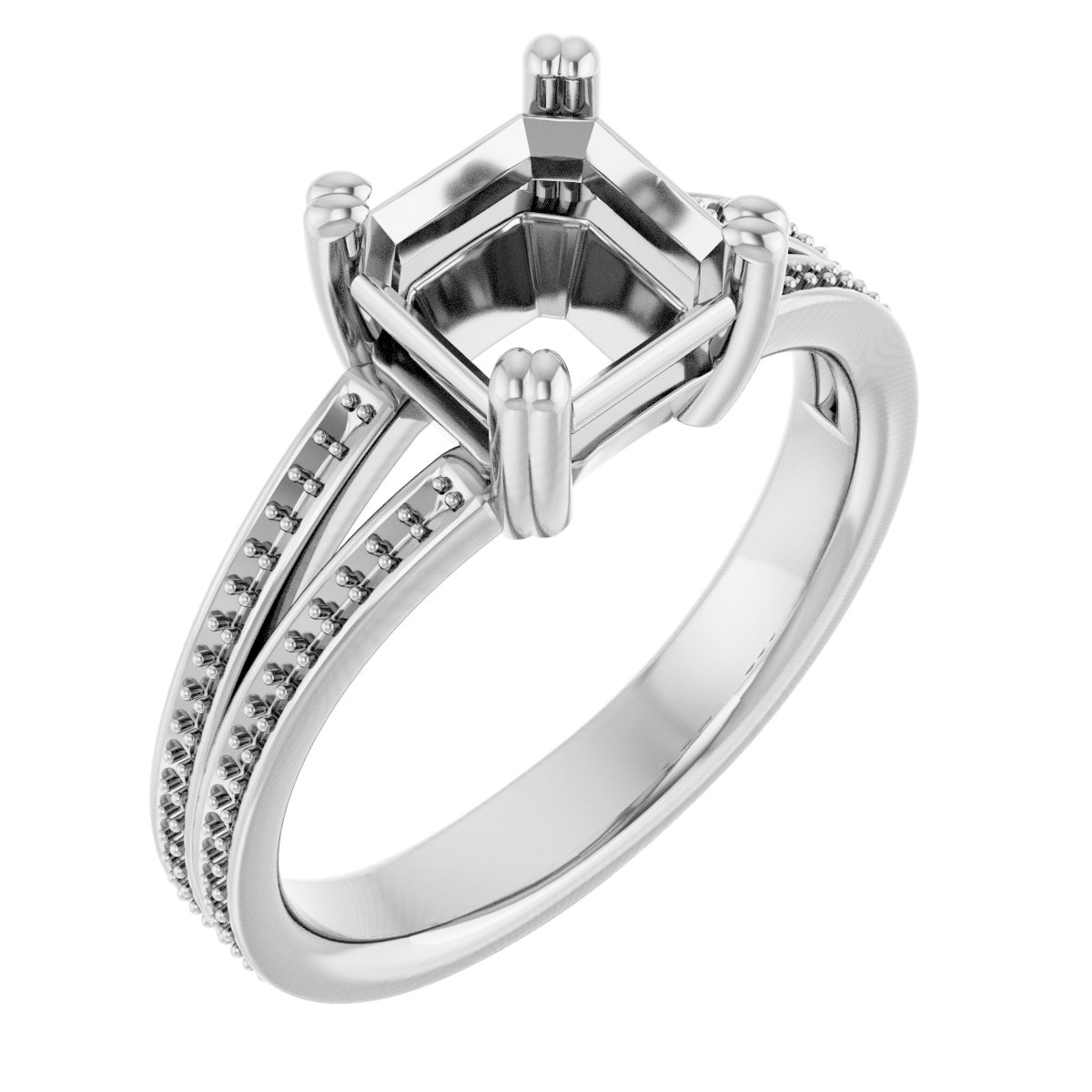 Accented Split Shank Engagement Ring