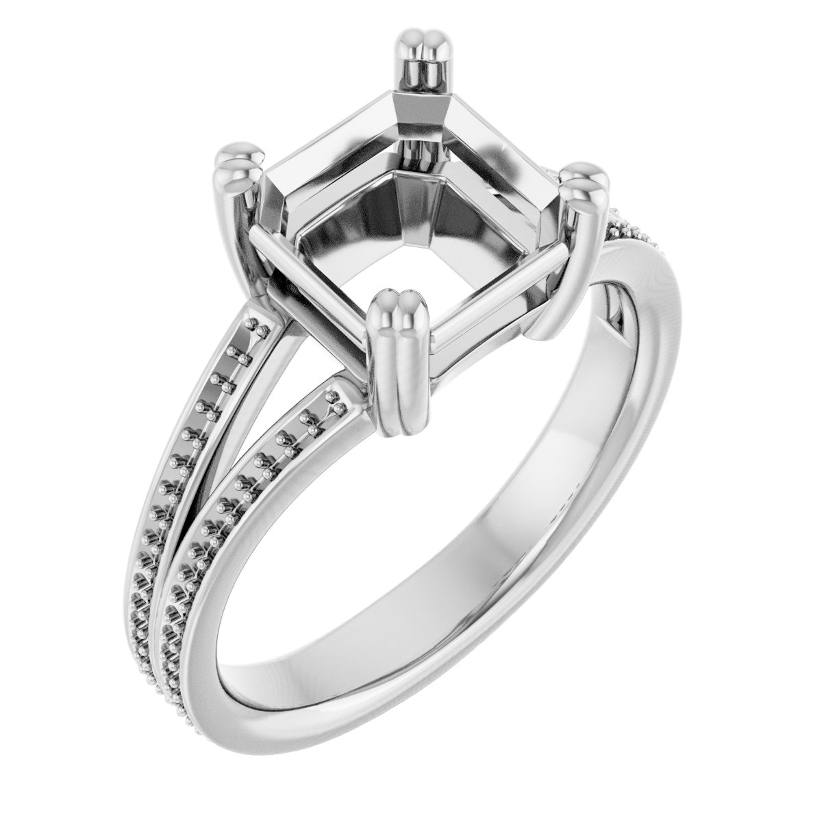 Accented Split Shank Engagement Ring