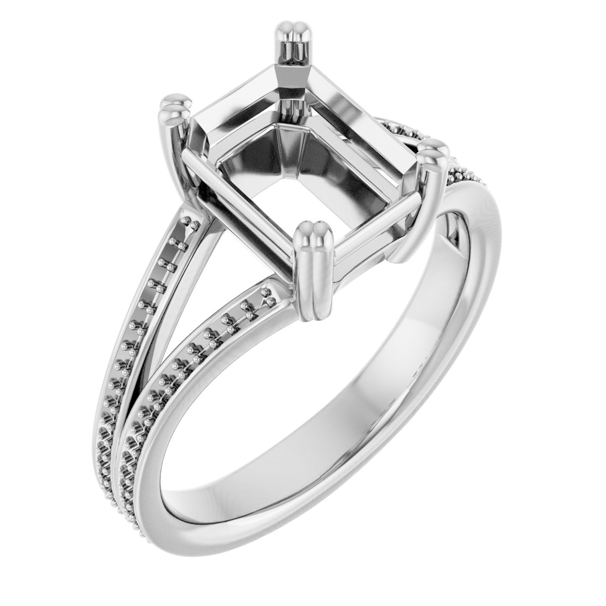 Accented Split Shank Engagement Ring