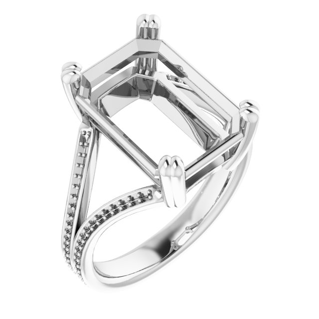 Accented Split Shank Engagement Ring