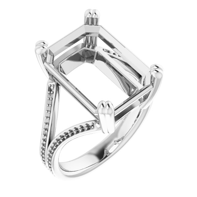 Accented Split Shank Engagement Ring