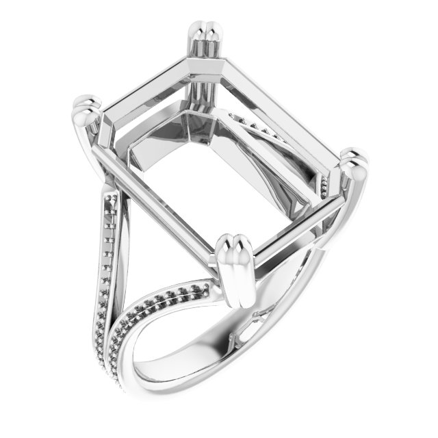 Accented Split Shank Engagement Ring