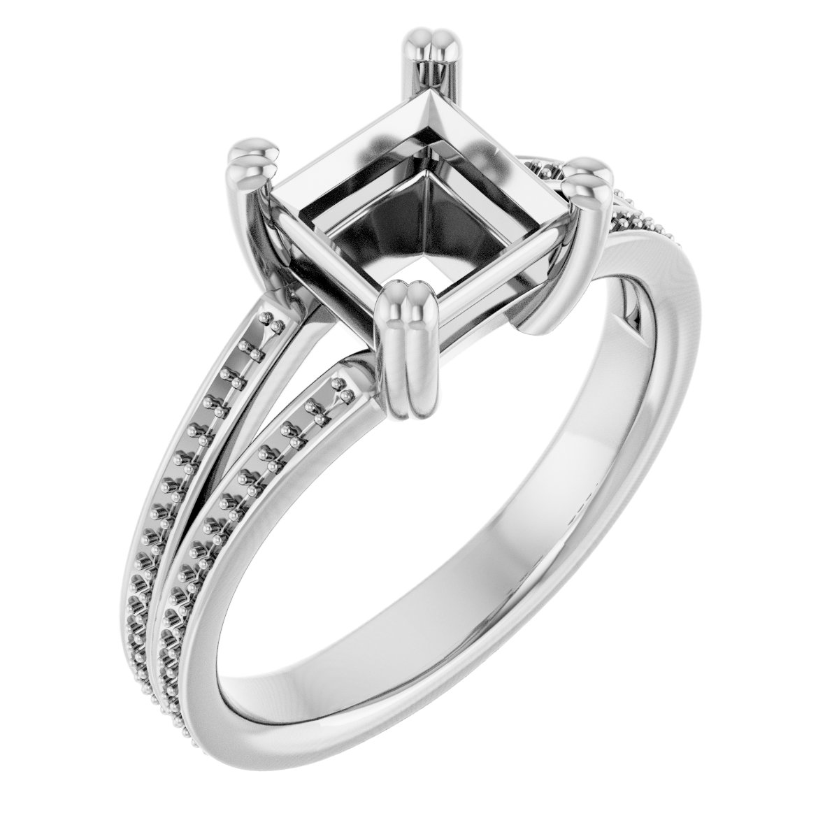 Accented Split Shank Engagement Ring