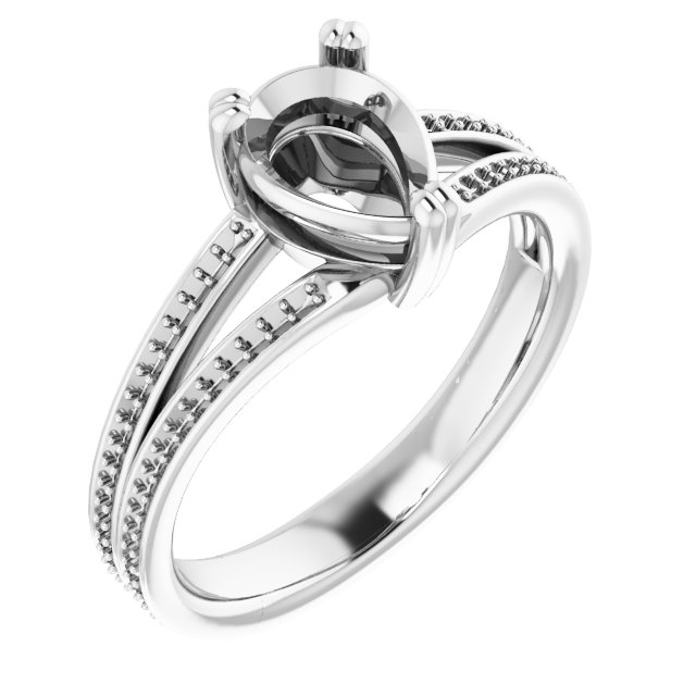 Accented Split Shank Engagement Ring