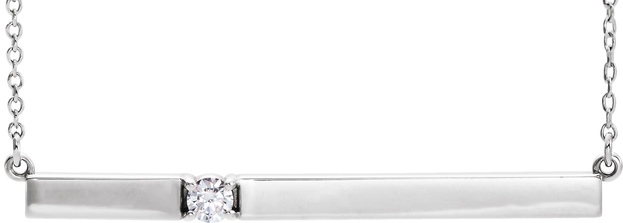 14K White 1/10 CTW Natural Diamond Bar 17.5 Necklace