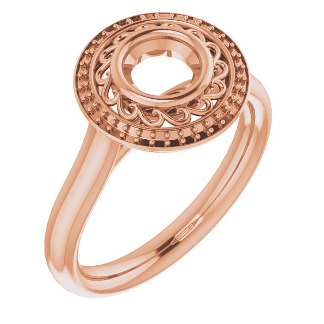 Sculptural Bezel-Set Halo-Style Ring