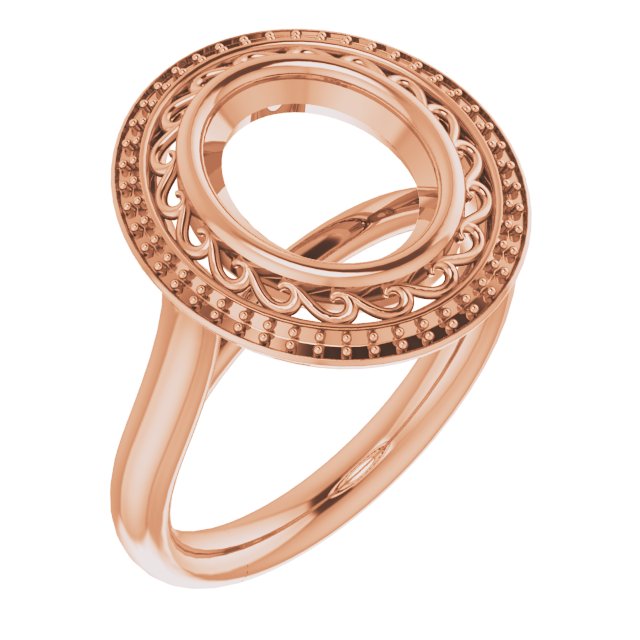 Sculptural Bezel-Set Halo-Style Ring