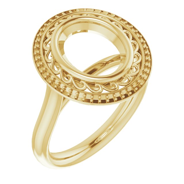 Sculptural Bezel-Set Halo-Style Ring