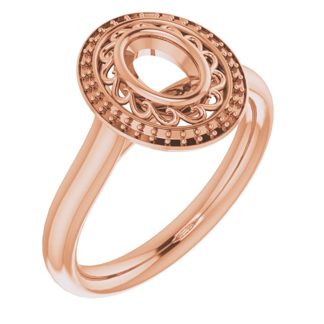 Sculptural Bezel-Set Halo-Style Ring