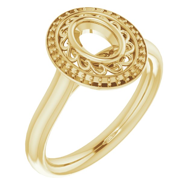 Sculptural Bezel-Set Halo-Style Ring