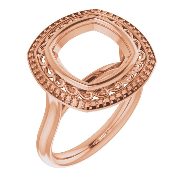 Sculptural Bezel-Set Halo-Style Ring