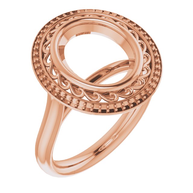 Sculptural Bezel-Set Halo-Style Ring