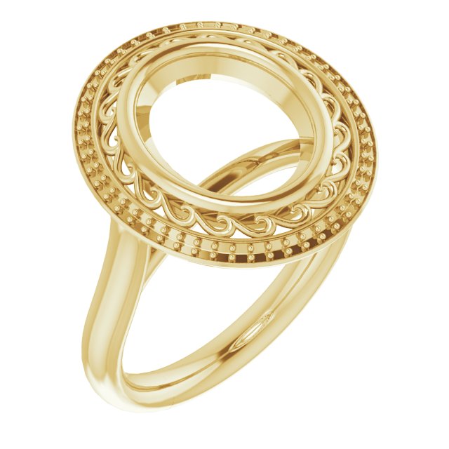 Sculptural Bezel-Set Halo-Style Ring