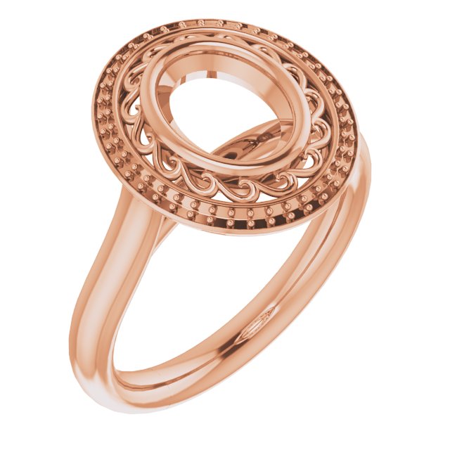 Sculptural Bezel-Set Halo-Style Ring