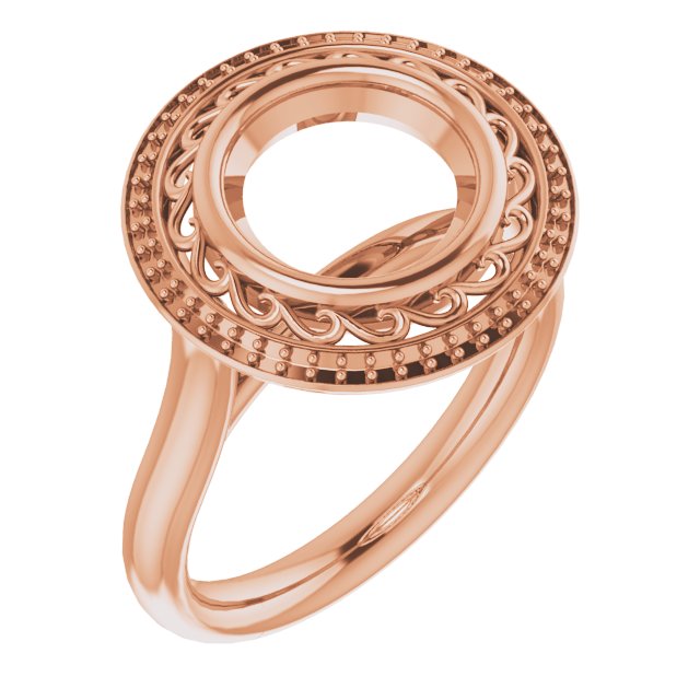 Sculptural Bezel-Set Halo-Style Ring