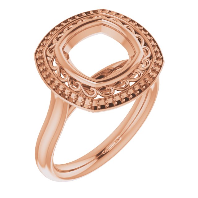 Sculptural Bezel-Set Halo-Style Ring