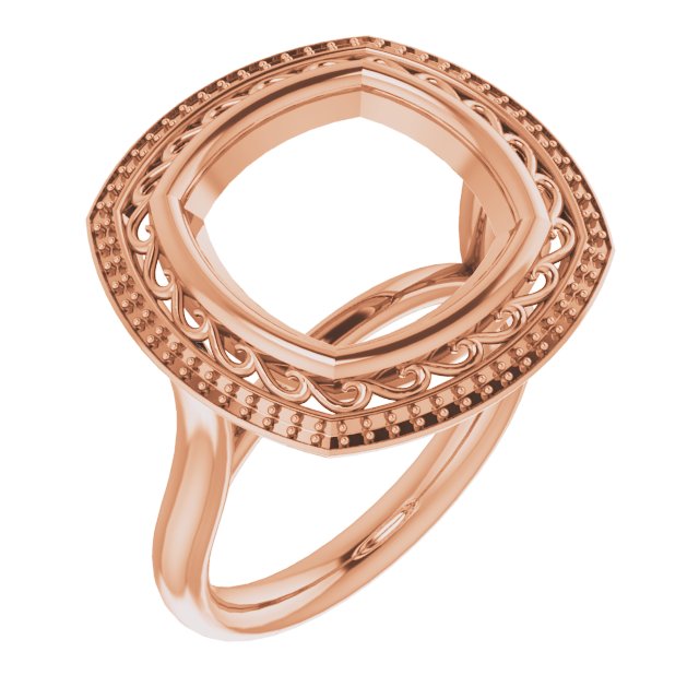 Sculptural Bezel-Set Halo-Style Ring