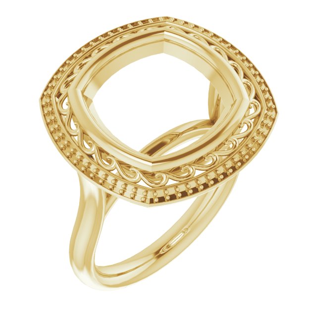 Sculptural Bezel-Set Halo-Style Ring