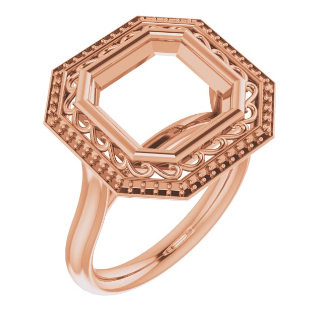Sculptural Bezel-Set Halo-Style Ring