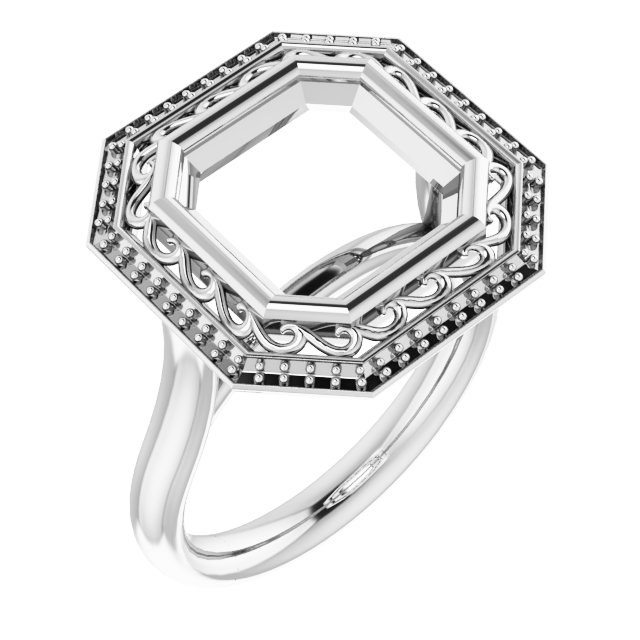 Sculptural Bezel-Set Halo-Style Ring