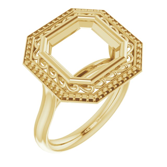 Sculptural Bezel-Set Halo-Style Ring