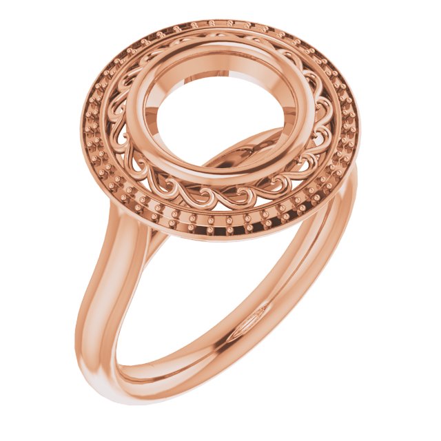 Sculptural Bezel-Set Halo-Style Ring