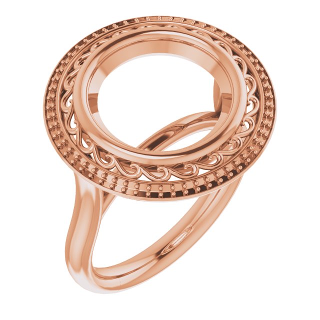 Sculptural Bezel-Set Halo-Style Ring