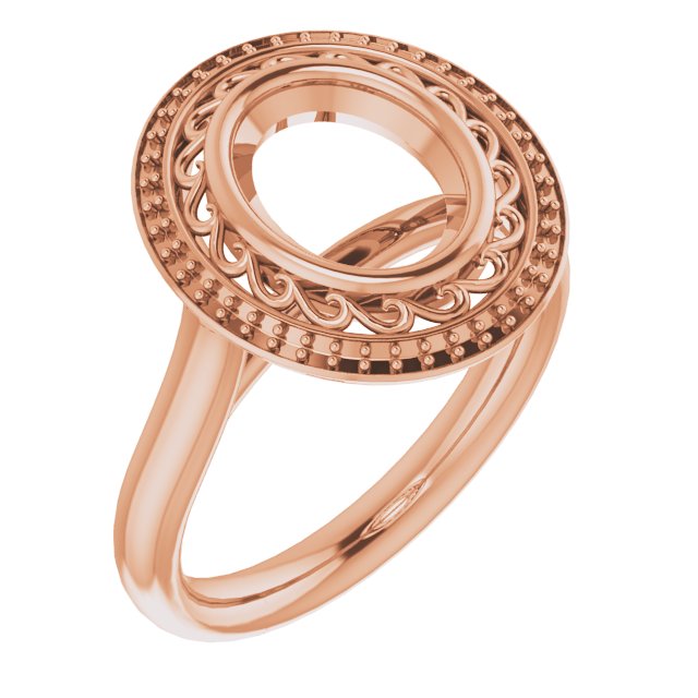 Sculptural Bezel-Set Halo-Style Ring