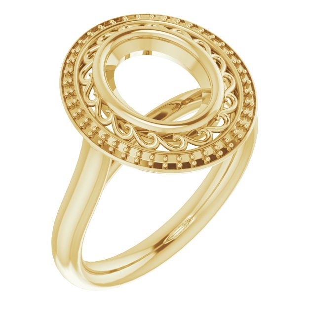 Sculptural Bezel-Set Halo-Style Ring